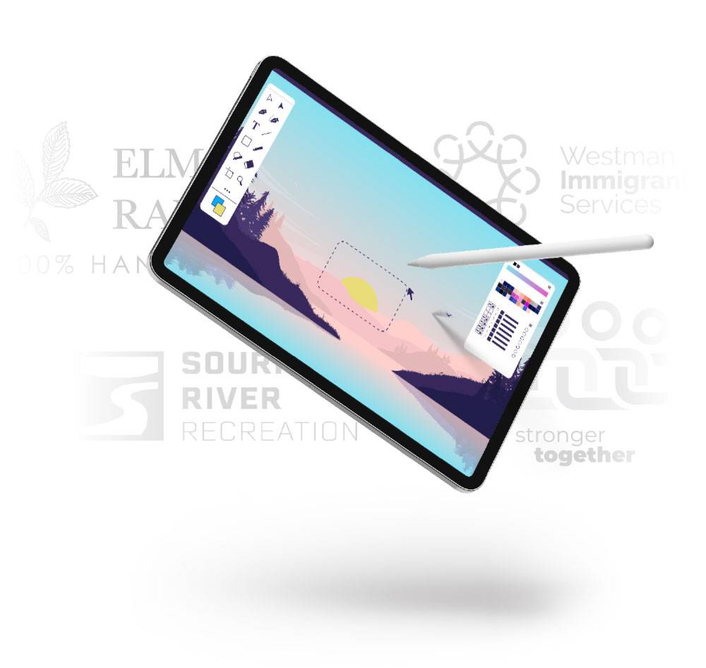 A tablet and stylus